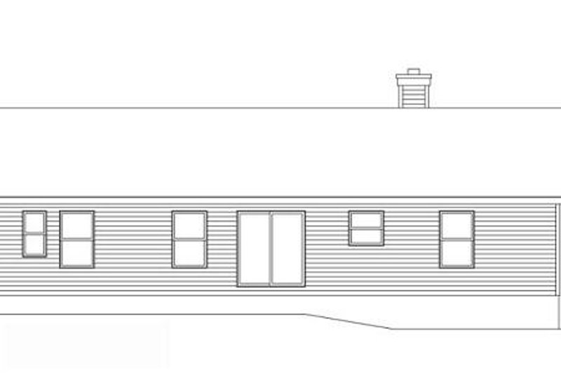 Dream House Plan - Exterior - Rear Elevation for Ranch House Plan #22-536 - 3 bed, 2 bath