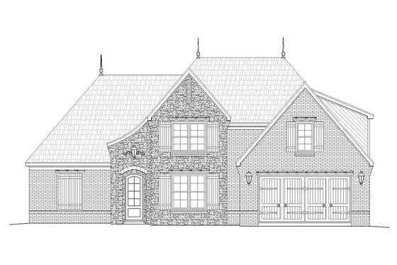 Exterior - Front Elevation 3 for European House Plan #932-29 - 4 bed, 3 bath