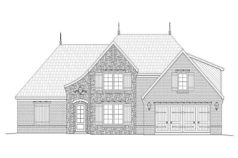 Home Plan - Exterior - Front Elevation 3 for European House Plan #932-29 - 4 bed, 3 bath