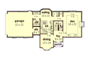 European Style House Plan - 3 Beds 2.5 Baths 2039 Sq/Ft Plan #16-205 