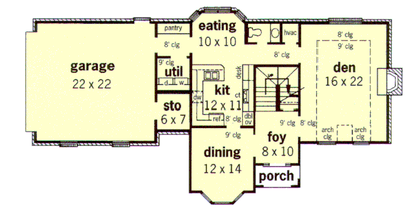 European Floor Plan - Main Floor Plan #16-205