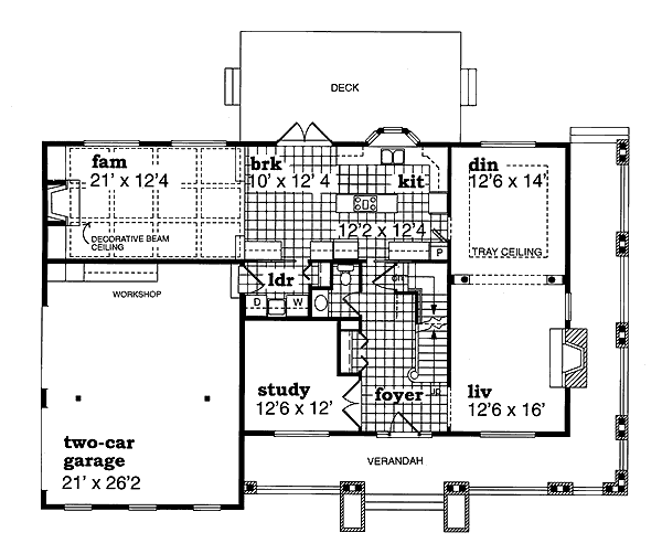 Country Floor Plan - Main Floor Plan #47-642