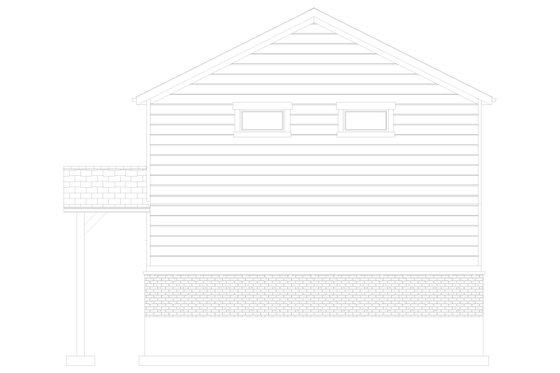 Exterior - Rear Elevation 1 for Farmhouse House Plan #1060-244 - 2 bed, 1 bath