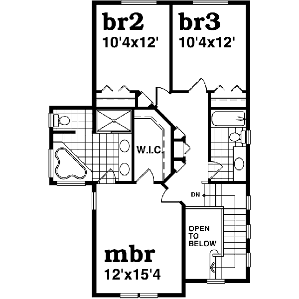 Country Floor Plan - Upper Floor Plan #47-424