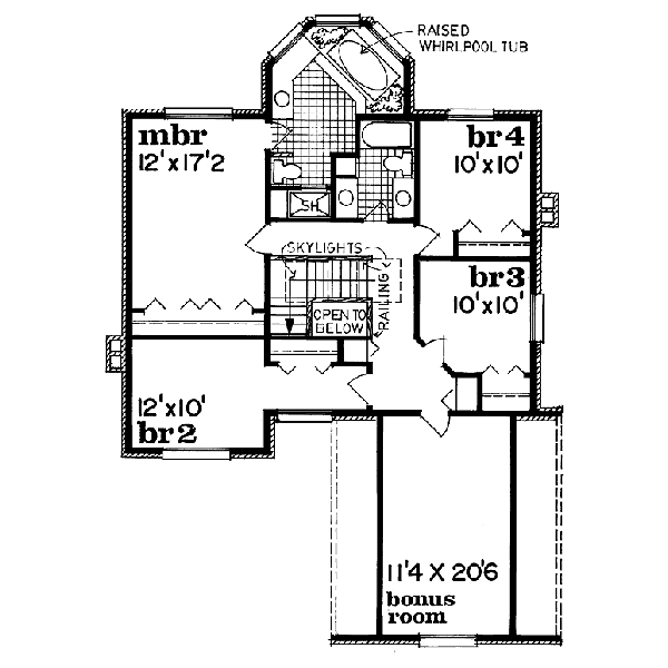 European Floor Plan - Upper Floor Plan #47-182