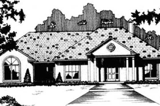 Exterior - Front Elevation for European House Plan #15-119 - 3 bed, 2 bath