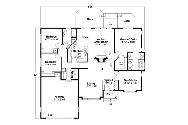 Dream House Plan - Floor Plan - Main Floor Plan #124-105