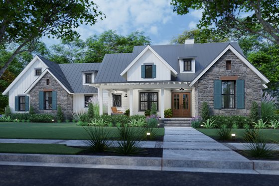 Home Plan - Farmhouse Exterior - Front Elevation Plan #120-270