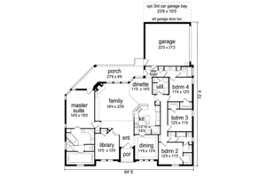 Floor Plan - Main Floor for European House Plan #84-532 - 4 bed, 0 bath