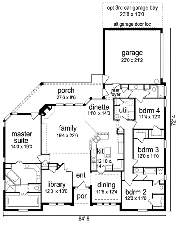 Architectural House Design - European Floor Plan - Main Floor Plan #84-532