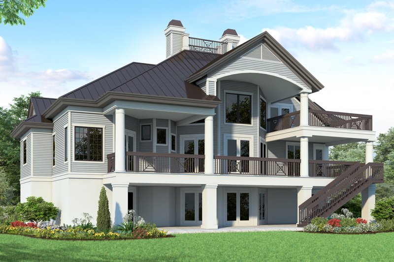 Home Plan - Exterior - Rear Elevation for Southern House Plan #930-18 - 3 bed, 3.5 bath