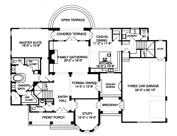 Dream House Plan - Traditional Floor Plan - Main Floor Plan #413-830