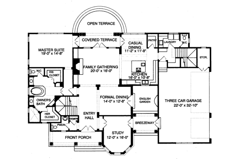 Dream House Plan - Floor Plan - Main Floor for Traditional House Plan #413-830 - 4 bed, 5 bath