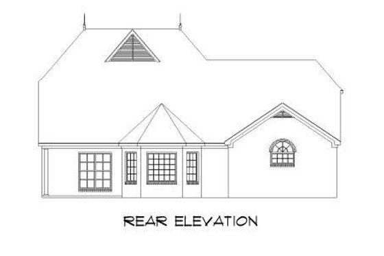Exterior - Rear Elevation for European House Plan #424-100 - 3 bed, 2.5 bath