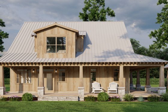 Exterior - Rear Elevation 1 for Cottage House Plan #923-362 - 3 bed, 2.5 bath