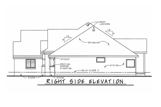 Exterior - Other Elevation 1 for European House Plan #20-2128 - 3 bed, 2.5 bath