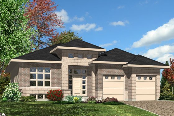 Exterior - Front Elevation for Modern House Plan #138-374 - 2 bed, 2 bath