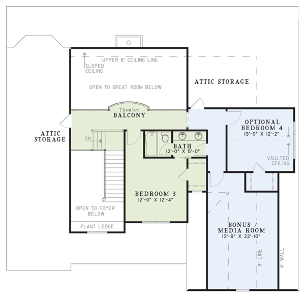 Architectural House Design - Craftsman Floor Plan - Upper Floor Plan #17-2160