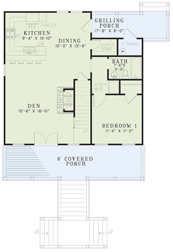 Country Floor Plan - Main Floor Plan #17-2304