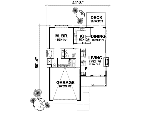 Bungalow Floor Plan - Main Floor Plan #50-279