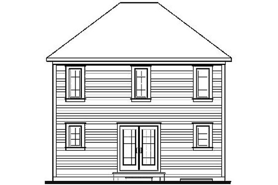 Exterior - Rear Elevation for Colonial House Plan #23-629 - 3 bed, 1.5 bath
