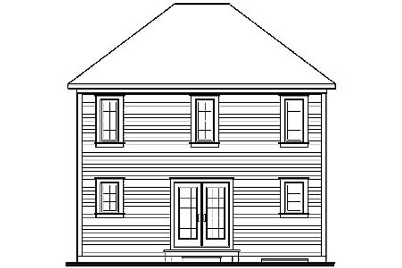 Home Plan - Exterior - Rear Elevation for Colonial House Plan #23-629 - 3 bed, 1.5 bath