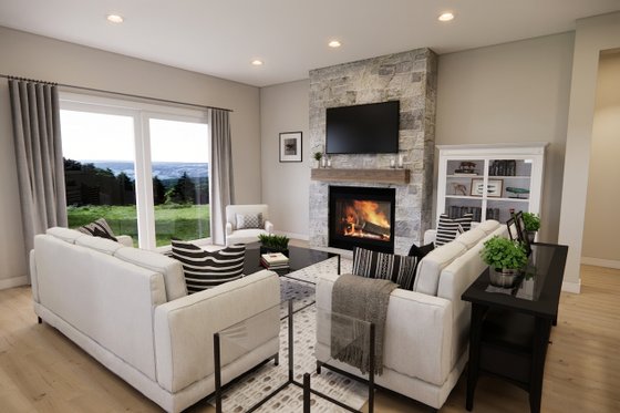 Interior - Family Room for Craftsman House Plan #51-1531 - 3 bed, 2 bath