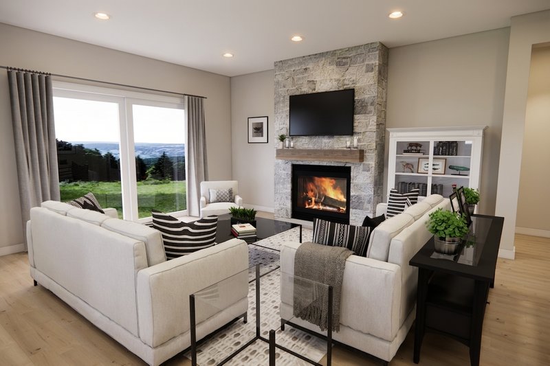 House Plan Design - Interior - Family Room for Craftsman House Plan #51-1531 - 3 bed, 2 bath