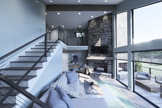 Interior - Family Room for Modern House Plan #923-399 - 3 bed, 2 bath