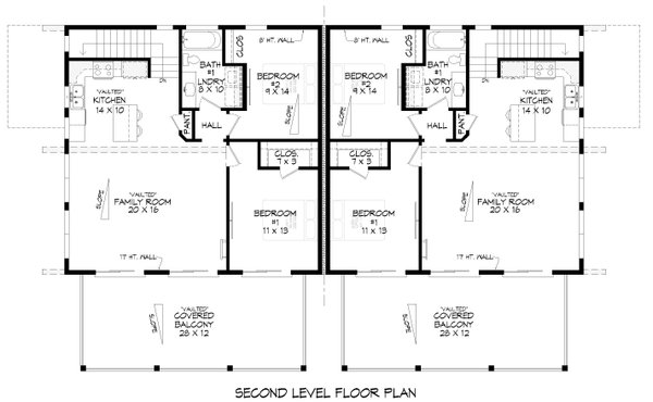 Contemporary Floor Plan - Upper Floor Plan #932-1177