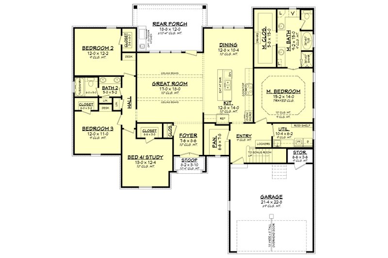 Dream House Plan - Floor Plan - Main Floor for European House Plan #430-121 - 4 bed, 2 bath