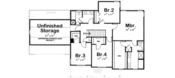 House Plan Design - Traditional Floor Plan - Upper Floor Plan #20-1793
