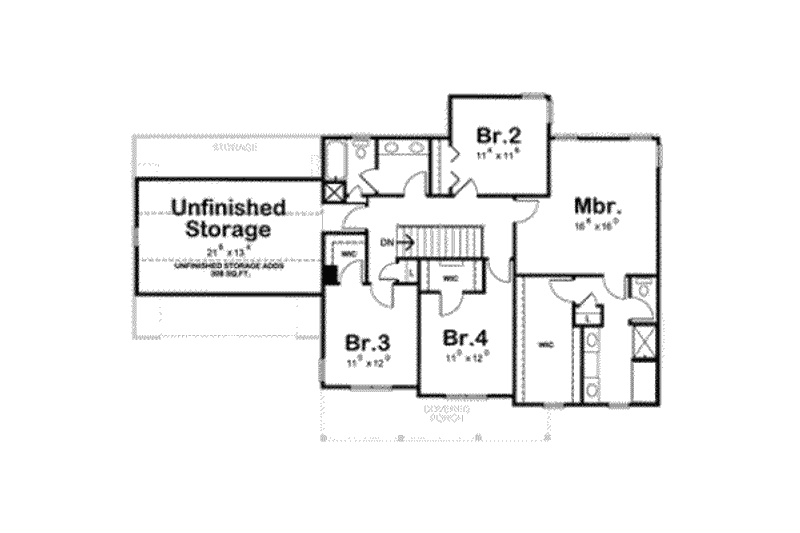 House Plan Design - Floor Plan - Upper Floor for Traditional House Plan #20-1793 - 4 bed, 3 bath