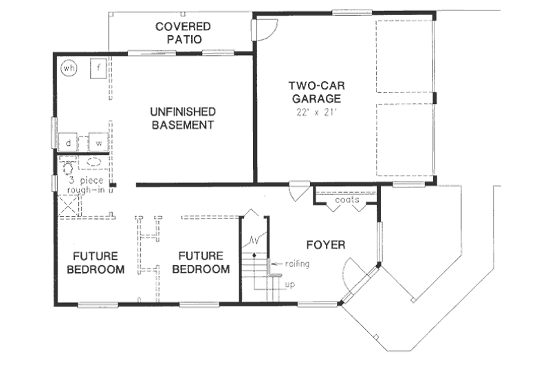Dream House Plan - Floor Plan - Lower Floor for European House Plan #18-9146 - 3 bed, 2 bath