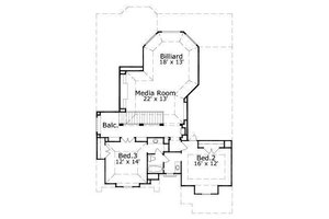 Floor Plan - Upper Floor for European House Plan #411-858 - 4 bed, 3.5 bath