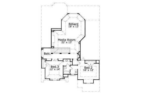 Floor Plan - Upper Floor for European House Plan #411-858 - 4 bed, 3.5 bath