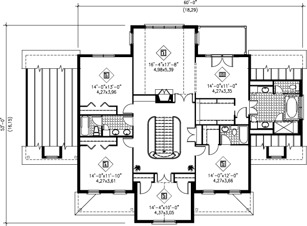 European Floor Plan - Upper Floor Plan #25-297
