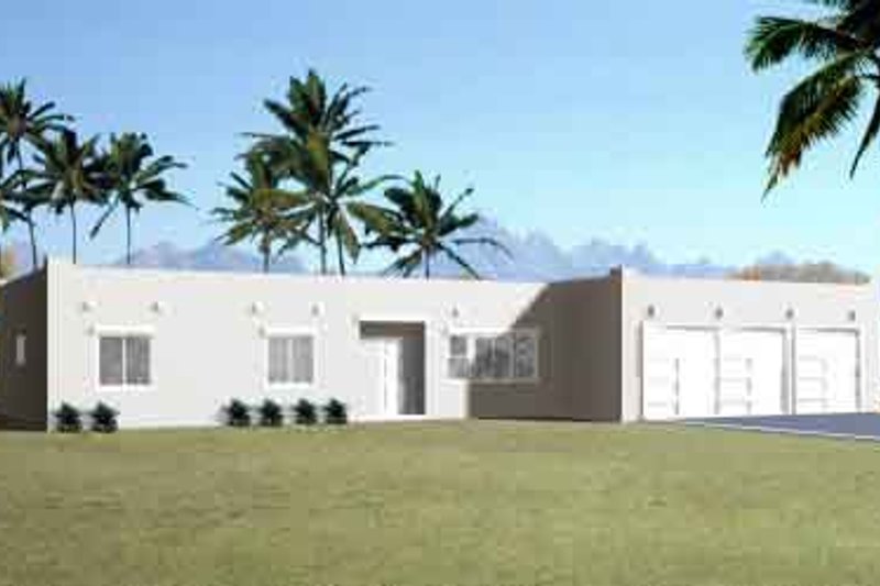 Architectural House Design - Adobe / Southwestern Exterior - Front Elevation Plan #1-1406