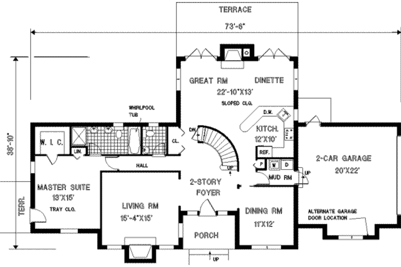Home Plan - Floor Plan - Main Floor for European House Plan #3-201 - 5 bed, 3.5 bath