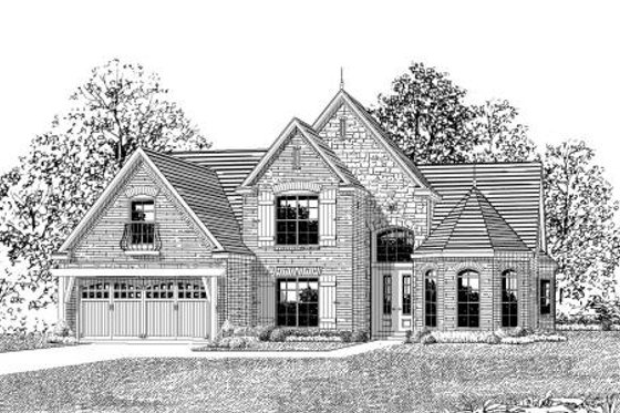 Exterior - Front Elevation for European House Plan #424-170 - 4 bed, 2 bath