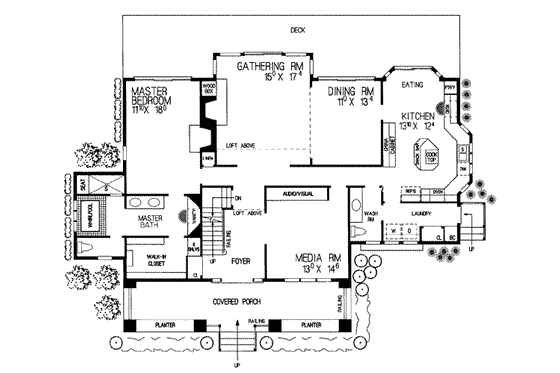 Floor Plan - Main Floor for Traditional House Plan #72-314 - 4 bed, 3.5 bath