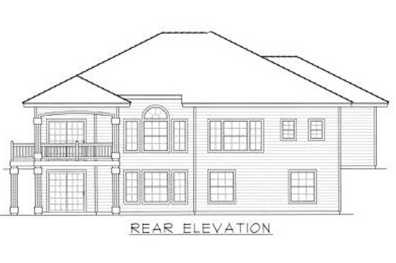 Exterior - Rear Elevation for Ranch House Plan #112-137 - 3 bed, 2.5 bath