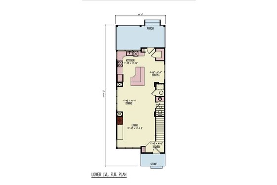 Floor Plan - Main Floor for Contemporary House Plan #54-675 - 3 bed, 2 bath
