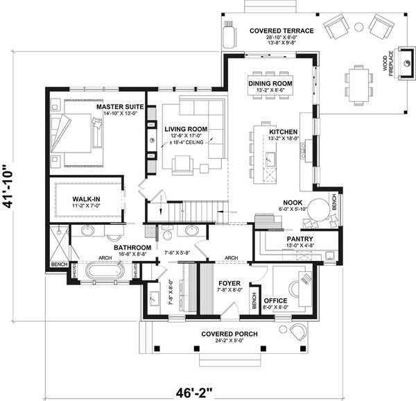 House Blueprint - Classical Floor Plan - Main Floor Plan #23-2839