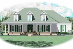 Southern Exterior - Front Elevation Plan #81-242