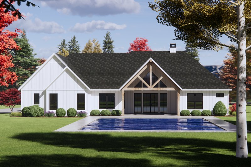 Dream House Plan - Exterior - Rear Elevation for Farmhouse House Plan #1096-153 - 4 bed, 3.5 bath