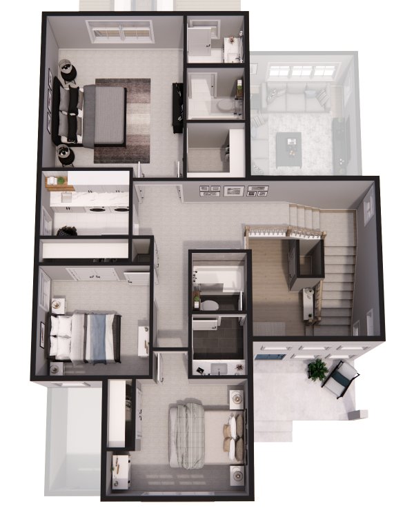 House Blueprint - Farmhouse Floor Plan - Upper Floor Plan #51-1513
