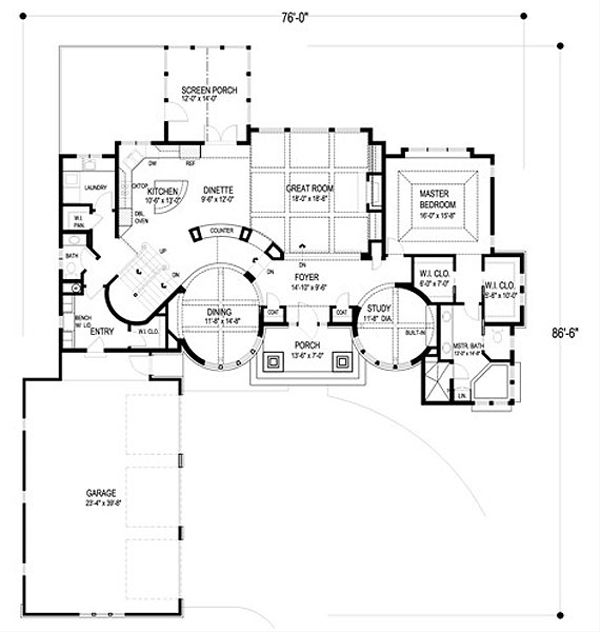 Dream House Plan - Traditional Floor Plan - Main Floor Plan #56-595