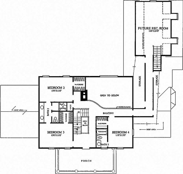 Farmhouse Floor Plan - Upper Floor Plan #137-166
