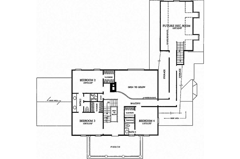 Home Plan - Floor Plan - Upper Floor for Farmhouse House Plan #137-166 - 4 bed, 3.5 bath